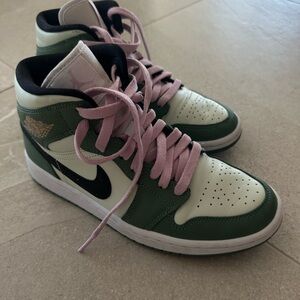 Jordan Green and Pink Sneakers High-Top